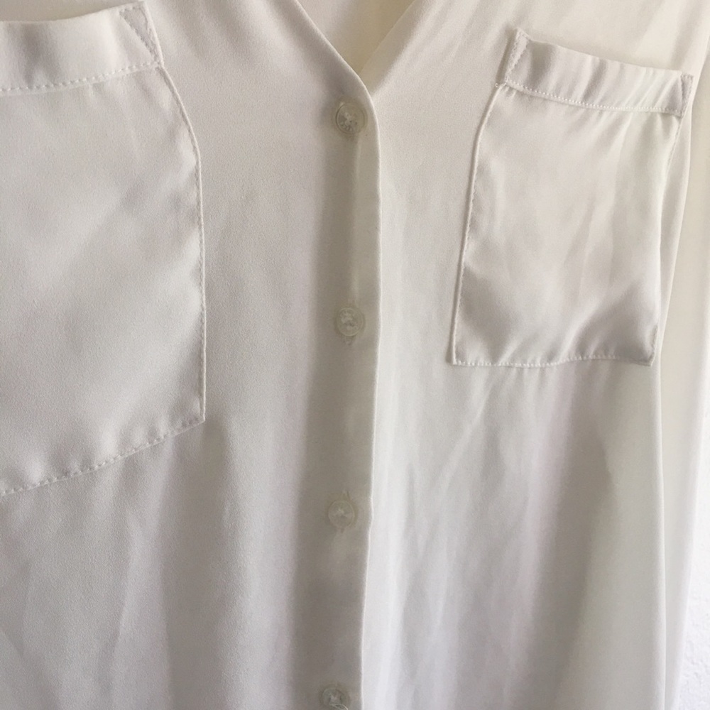 Express thin white long sleeved blouse
